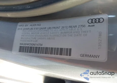 2016 Audi A6 2.0T Premium Plus из США, поврежденный, VIN WAUGFAFC5GN014734